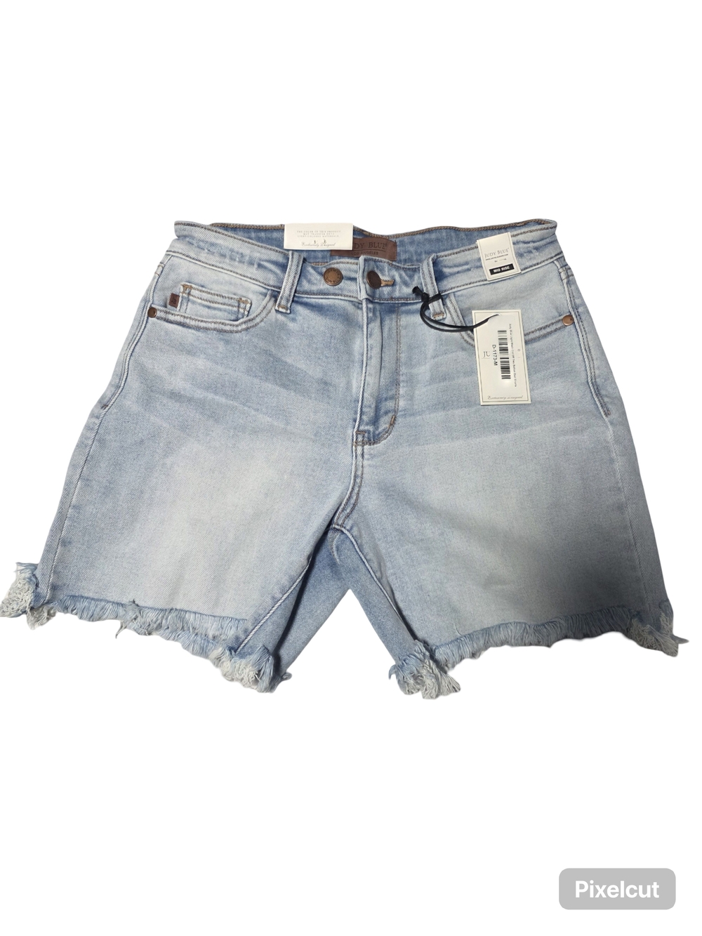 Judy Blue Light Wash Frayed Hem Women's Denim Shorts